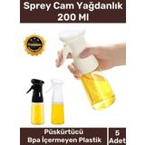 Carlburn Deluxe Atomize Başlık Fan Şekilli Püskürtücü Bpa Içermeyen Plastik Sprey Cam Yağdanlık 200 ml 5 Adet
