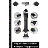 Carlburn #DerzKazıyıcı Mutfak Banyo Fayans Derz Dolgu Silikon Kazıyıcı Sıyırıcı Uygulayıcı 3'ü 1 Arada Bıçak