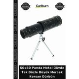 Carlburn #dürbün Profesyonel Kaliteli Zoomlu 50X50 Panda Metal Gövde Tek Gözle Büyük Mercek Korsan Dürbün - Tek Ebat