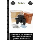 Carlburn #dürbün Profesyonel Net Bak4 7X30 Metal Kurulma Deri Kaplamalı Orijınal Deri Çantalı Rus Dürbün - Tek Ebat