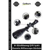 Carlburn #dürbün Profesyonel Taktik Avcı Keskin Hassas 832X50AOEG Çift Işıklı Zoomlu Riflescope Dürbün - Tek Ebat