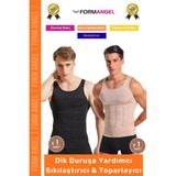 Carlburn #erkekkorse Dik Duruş Vücut Bel Göğüs Toparlayıcı Göbek Sıkılaştırıcı Erkek Korse Atlet 2'li Set - M