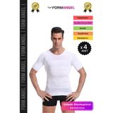 Carlburn #erkekkorse Dik Duruş Vücut Bel Göğüs Toparlayıcı Göbek Sıkılaştırıcı Kısa Kol Korse Atlet - 4 Adet - 2XL