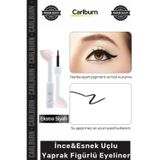 Carlburn #Eyeliner Yoğun Siyah Pigment Gün Boyu Etkili Kalıcı İnce Esnek Uçlu Yaprak Figürlü Eyeliner