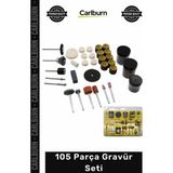Carlburn Gravür Seti 105 Parça Matkap Dramel Makine Uyumlu Kalıpçı Taşlama Zımparalama Polisaj Fırçalama Seti - Çok Renkli