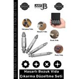 Carlburn #HasarlıVidaDüzeltici 4 Farklı Başlıklı Paslanmaz Çelik Bozuk Çıkarıcı Hasar Görmüş Vida Sökme Set
