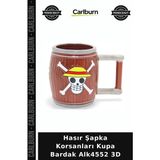 Carlburn Hasır Şapka Korsanları Kupa Bardak 3D Figür Bardağı Fan Ürünü Ev Kupası - Renkli