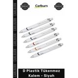Carlburn #Kalem Promosyon Logolu Baskılı Kurumsal Ofis Hediyelik Kaliteli Şık D Plastik Tükenmez Kalem Siyah