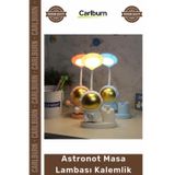 Carlburn #Kalemlik Çocuk Odası Çalışma Masası Aydınlatma Düzen Kalemlik Astronot Masa Lambası Kalemlik