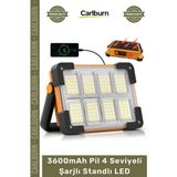 Carlburn #kamplambası Solar Güneş Panelli Kamp Projektör Lambası Powerbank 3600MAH Pil 4 Seviyeli Şarjlı Stand - Tek Ebat - Çok Renkli