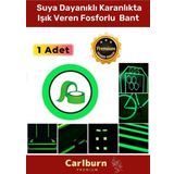 Carlburn Karanlıkta Işık Veren Yansıyan 4 Metre Fosforlu Yeşil Şerit Bant Kendinden Yapışkanlı Reflektör Bant