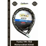 Carlburn #Kilit Anahtarlı Körüklü Siyah 120cm 22mm Çelik Bilyalı Dişli Sistem YM752 Motorsiklet Kilidi