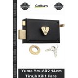 Carlburn #Kilit Kare Siyah Çelik Kapı Güvenlik Mekanizması Kaliteli Ym602 14cm Tirajlı Kilit Fare