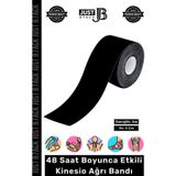Carlburn #KinesioBant Premium Hipoalerjenik Kol Omuz Sırt Bacak Sporcu Kas Bandajı 5m x 5cm Siyah Ağrı Bandı