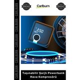 Carlburn #kompresör 4000MAH Batarya Akıllı Dijital Gösterge Taşınabilir Şarjlı Powerbank Hava Kompresörü - Çok Renkli