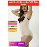 Carlburn #korse 2 Beden Küçülten Iz Göstermeyen Kaymaz Toparlayıcı Kadın Lazer Kesim Gögüs Destekli Bady Korse - S/M