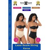 Carlburn #korse Iz Yapmaz Göstermeyen Kaymaz Doku Toparlayıcı Sıkılaştıran Lazer Kesim String Korse 2'li Set - 2XL/3XL