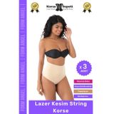 Carlburn #korse Iz Yapmaz Göstermeyen Kaymaz Doku Toparlayıcı Sıkılaştıran Lazer Kesim String Korse - 3 Adet