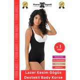 Carlburn #korse Kayma Önleyen 2 Beden Küçülten Iz Yapmayan Lazer Kesim Göğüs Destekli Body Korse - 1 Adet - S-M