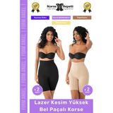 Carlburn #korse Kaymayı Önleyen 2 Beden Küçülten Toparlayıcı Lazer Kesim Yüksek Bel Paçalı Korse 4'lü Set - 2XL/3XL