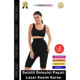 Carlburn #korse Lazer Kesim Dikişsiz Iz Göstermeyen Toparlayıcı Kaymaz Selülit Önleyici Paçalı Korse - 2 Adet - L/XL