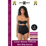 Carlburn #korse Toparlayıcı Kaymaz 2 Beden Küçülten Kadın Lazer Kesim Yüksek Bel Slip Korse - 1 Adet - 5XL