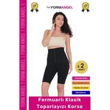 Carlburn #korse Vücut Bel Popo Şekillendiren Sıkılaştırıcı Fermuarlı Paçalı Klasik Toparlayıcı Korse - 2 Adet - 2XL/3XL