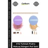 Carlburn #Kozmetik Yumuşak Dokulu Profesyonel Kapatıcı Aplikatörü 4'lü Tutmalı Pudra Makyaj Süngeri Puf Set