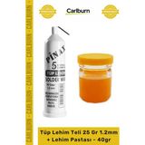 Carlburn #lehimteli Kaliteli Elektronik Havya Uyumlu Takım Tüp Lehim Teli 25 gr 12MM + Lehim Pastası 40GR - Çok Renkli