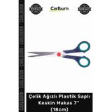Carlburn #Makas Kalite C2007 Çelik Ağızlı Plastik Saplı Keskin Kumaş Kağıt Terzi Taksun Makas 7'' 18cm