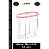 Carlburn #mamakabı Evcil Hayvan Kedi Köpek Kaliteli Plastik Hava Geçirmez Taze Saklama Mama Kabı 1.7 Litre - Çok Renkli
