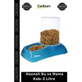 Carlburn #mamakabı Otomatik Besleme Kedi Köpek Dayanıklı 1 Sınıf Plastik Hazneli Su Mama Kabı 3 Litre - Çok Renkli