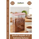 Carlburn #Mamakutusu Evcil Hayvan Kuru Mama Hijyenik Depolama Dayanıklı Şeffaf Kapaklı 4 Lt Saklama Kutusu