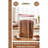 Carlburn #mamakutusu Kedi Köpek Kuru Mama Saklama Şeffaf Kapaklı Düzenli Pratik 2.4 Lt Mama Saklama Kutusu - Çok Renkli