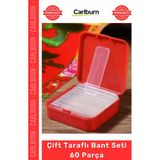 Carlburn Nano Jel Şeffaf Süper Güçlü Yıkanabilir Tekrar Kullanılabilir Çift Taraflı Bant Seti 60 Parça - Tek Ebat - Çok Renkli
