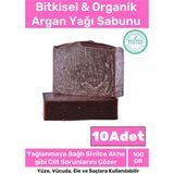 Carlburn Organik Bitkisel Doğal Güzel Kokulu El Yüz Saç 10'Lu Argan Yağı Sabunu
