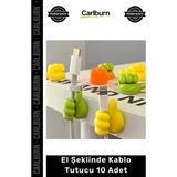 Carlburn #organizer Masaüstü Ofis Ev Kablo Düzenleyici Yönetim Sabitleyici El Şeklinde Kablo Tutucu 10 Adet - Tek Ebat