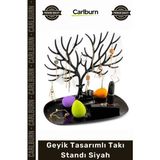 Carlburn #organzier Şık Zarif Mücevher Düzenleyici Geyik Boynuzu Dekoratif Geyik Tasarımlı Takı Standı Siyah - Çok Renkli