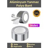 Carlburn Özel Suya Sıcaklığa Dayanıklı Tamir Soba Boru Yama Alüminyum Yanmaz Folyo Bant 44MM 10MT - 1 Adet