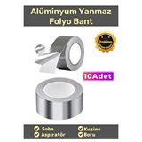 Carlburn Özel Suya Sıcaklığa Dayanıklı Tamir Soba Boru Yama Alüminyum Yanmaz Folyo Bant 44MM 10MT - 10 Adet