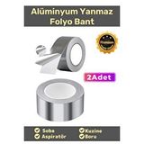 Carlburn Özel Suya Sıcaklığa Dayanıklı Tamir Soba Boru Yama Alüminyum Yanmaz Folyo Bant 44MM 10MT - 2 Adet