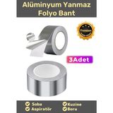 Carlburn Özel Suya Sıcaklığa Dayanıklı Tamir Soba Boru Yama Alüminyum Yanmaz Folyo Bant 44MM 10MT - 3 Adet