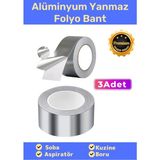 Carlburn Özel Suya Sıcaklığa Dayanıklı Tamir Soba Boru Yama Alüminyum Yanmaz Folyo Bant 44MM 20MT - 3 Adet