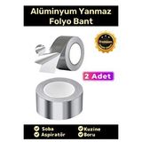 Carlburn Özel Suya Sıcaklığa Dayanıklı Tamir Soba Boru Yama Alüminyum Yanmaz Folyo Bant 45MM - 5mt - 2 Adet