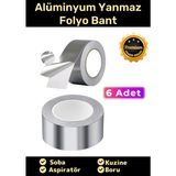 Carlburn Özel Suya Sıcaklığa Dayanıklı Tamir Soba Boru Yama Alüminyum Yanmaz Folyo Bant 45MM - 5mt - 6 Adet