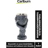 Carlburn Özel Tasarım Dekoratif Şık Hediyelik Sevgili Arkadaş Paslanmaz Çelik El Kadeh Bardak 19*7 cm - Renkli
