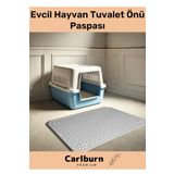 Carlburn Özel Tasarım Kaymaz Dayanıklı Silinebilir Yıkanabilir Evcil Hayvan Tuvalet Önü Mama Kabı Kum Paspası