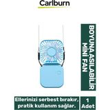 Carlburn Özel Taşınabilir Şarjlı Güçlü Yüksek Kaliteli Sessiz Hava Soğutucu Üflemeli Mini Boyun Vantilatör - Mavi