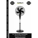 Carlburn Özel Üretim 16 Inç 5 Pervaneli 45W Performans Ev Tipi Ayaklı Vantilatör