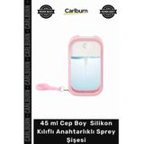 Carlburn Özel Üretim 45 ml Plastik Parfüm Alkol Dezenfektan Cep Boy Silikon Kılıflı Anahtarlıklı Sprey Şişesi